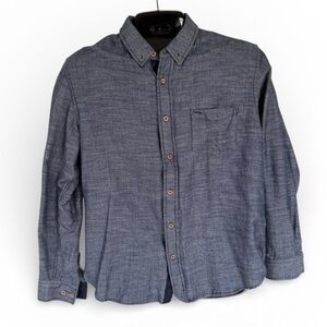 Coastal Men’s Blue Chambray Button Down Shirt Large Cotton Rayon